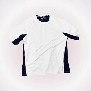 Reebok White and Navy Blue Tech Shirt | Sz M